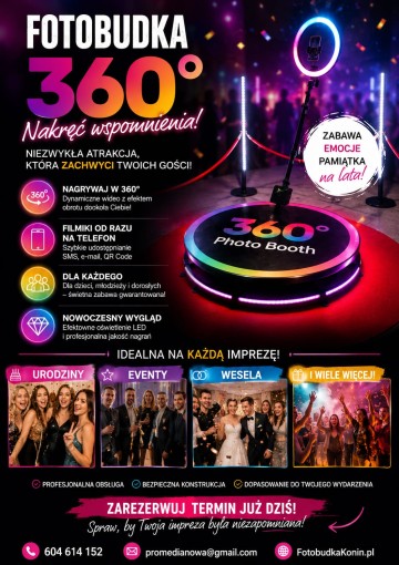 Fotobudka 360 &ndash; atrakcja, kt&oacute;ra rozkręci każdą imprezę!