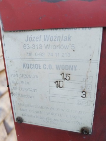 Kocioł centralnego ogrzewania wodny 10 kW +pompka +zbiornicz