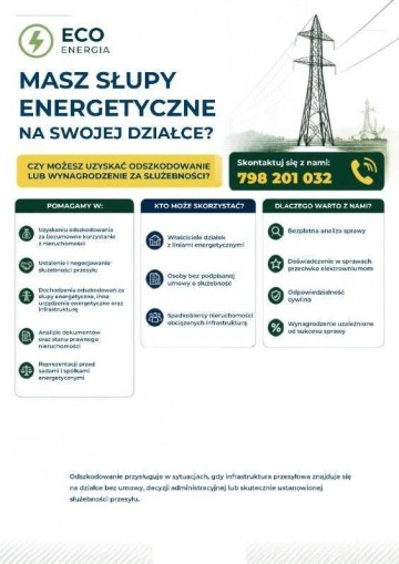 odszkodowania za słupy energetyczne i gazociągi