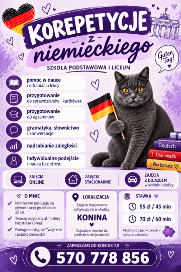 Korepetycje z języka niemieckiego – Konin i okolice