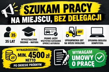 Szukam pracy (codziennie w domu) Koło i okolice