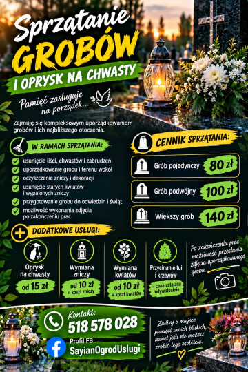 Sprzątanie grobów. Atrakcyjne ceny